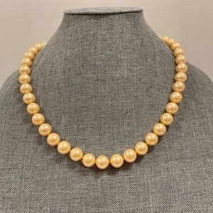 Vintage Faux Pearl Necklace with Sterling and Rhinestone 925 Ball Closure
